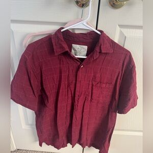 Kingston Deep Red Casual Button Down Shirt